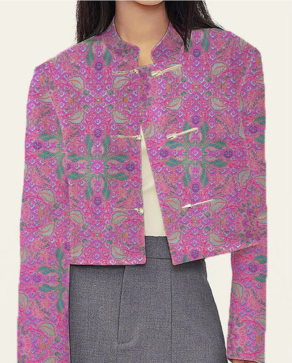 45"W Kaleidoscope Jacquard Brocade Fabric: Emperor Tibetan Cheongsam Sewing