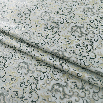 Tissu brocart Song : 150 cm, motif herbe bouclée, pour ameublement et costumes