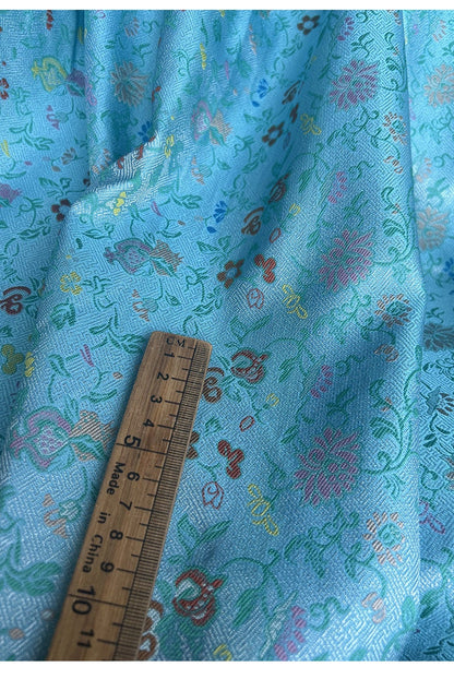 Pomegranate Flower Silk Brocade Fabric: 59" Emperor Tibetan Style