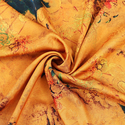 Ancient Chinese Baizi Print Fabric: Polyester Spandex Blend, 59" Wide