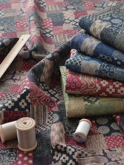 Japanese Patchwork Fabric: Cotton Linen Blend, Sewing Material (57" Wide)