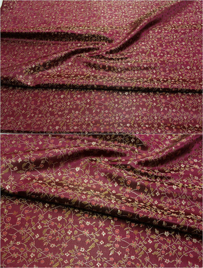Floral Chinese Brocade Fabric: Silk Rayon Blend, 35" Wide