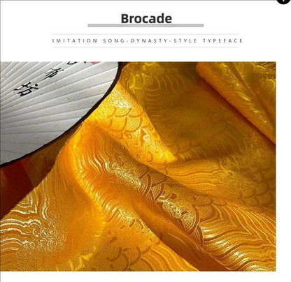 Gold Metallic Brocade Fabric: 59" Wide Silk Rayon Blend