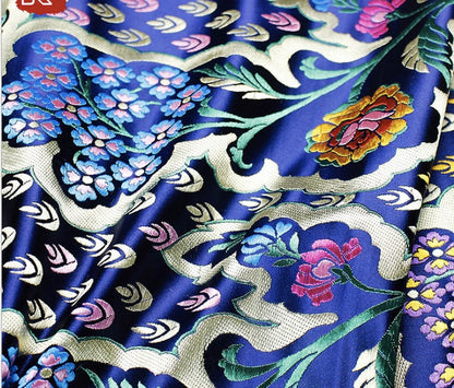 Floral Silk Brocade Fabric: Cheongsam Sewing, Upholstery, Quilting (By 1 Meter)
