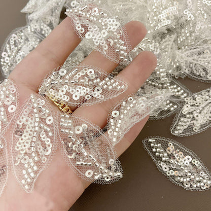 Sequin Leaf Applique: DIY Bridal Headwear, Gown Accessories