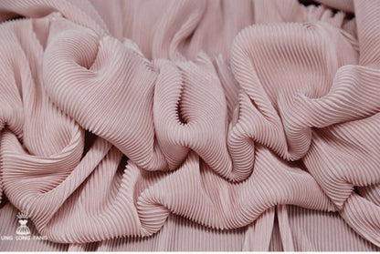 Pleated Striped Satin Fabric: Silky Crinkle Drape, 63" Wide