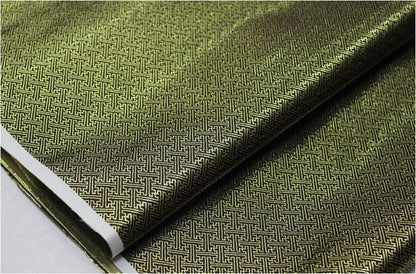Tissu brocart or et argent : petits carrés, tissu pour robe de costume (29,5 po de largeur)