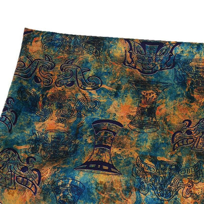 Bronze Jacquard Fabric - Iridescent Landscape Satin Tea Silk, 59"W