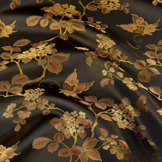 Butterfly Jacquard Brocade Fabric: 59"W Silk Rayon Damask, Costume Decor