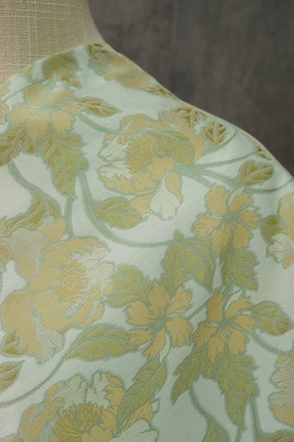 Gold Embossed Palace Jacquard Fabric: Damask Upholstery, Costume & Decor