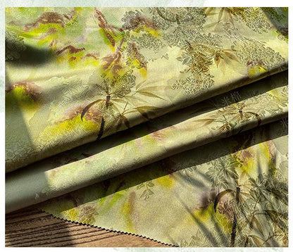 Rayon Silk Jacquard Xiangyun Fabric, Bamboo Spring Mist Handwoven Fabric for Clothing, Dressmaking, and Craf" Wide