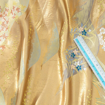 Nishijin Weaving Fabric: Gold Mountain Scene, Japanese Upholstery Fabric