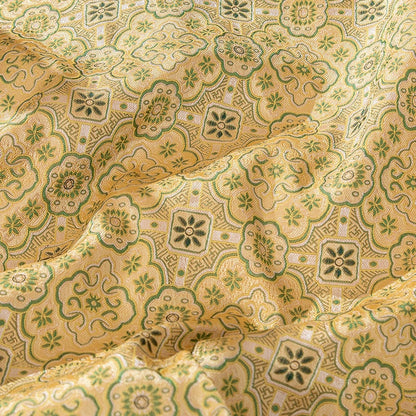 Floral Silk Brocade Fabric: 59"W Blue Chinese Costume Upholstery