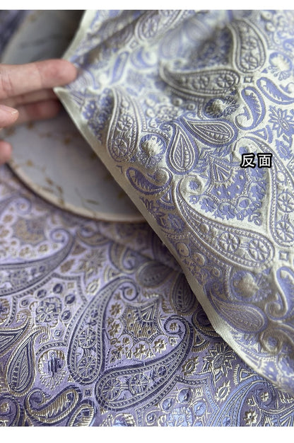 Lilac Floral Brocade Fabric: Cheongsam Qipao Sewing Material (29.5"W)