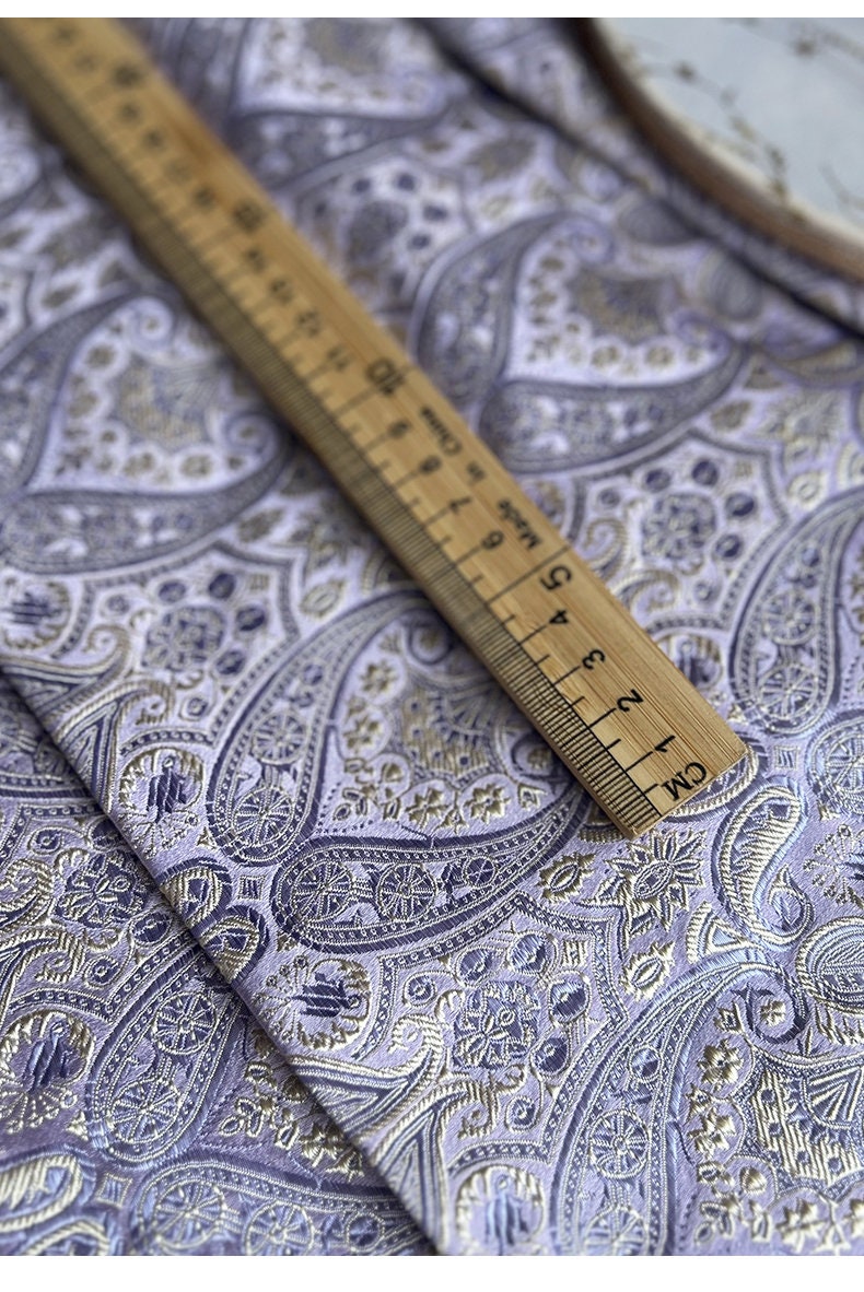 Lilac Floral Brocade Fabric: Cheongsam Qipao Sewing Material (29.5"W)