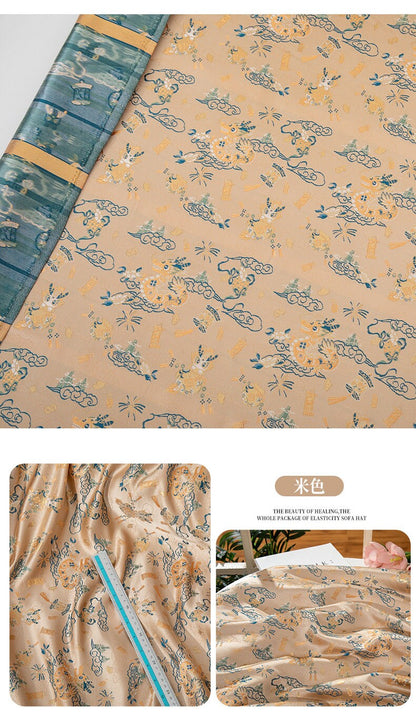 Dragon Brocade Fabric: 59"W Chinese Silk Rayon Blend