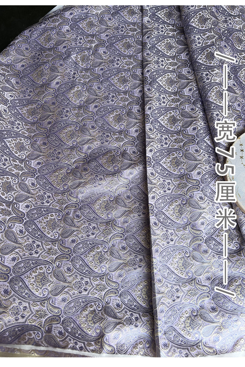 Lilac Floral Brocade Fabric: Cheongsam Qipao Sewing Material (29.5"W)