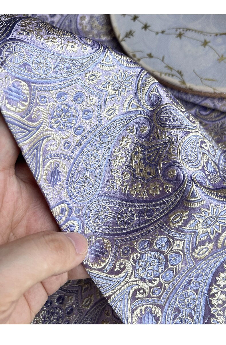 Lilac Floral Brocade Fabric: Cheongsam Qipao Sewing Material (29.5"W)