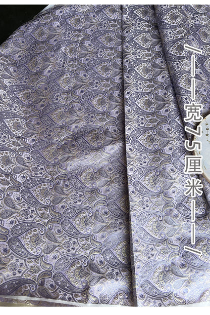 Lilac Floral Brocade Fabric: Cheongsam Qipao Sewing Material (29.5"W)
