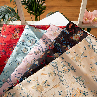 Dragon Brocade Fabric: 59"W Chinese Silk Rayon Blend