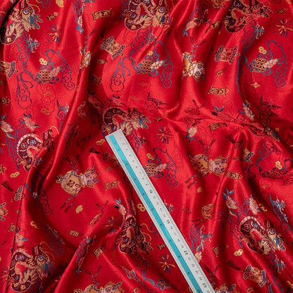 Dragon Brocade Fabric: 59"W Chinese Silk Rayon Blend