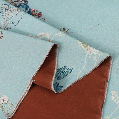 Silk Damask Fabric: Digital Print, 59"W Satin Gambiered Canton Gauze