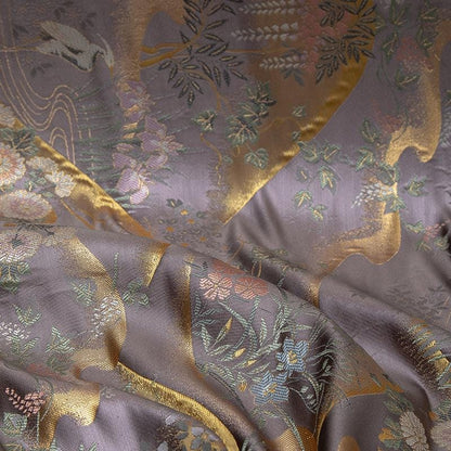 Nishijin Weave Fabric: Japanese Style Floral Silk Rayon Blend