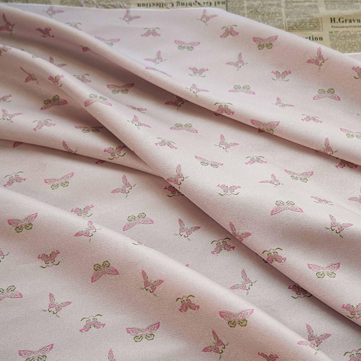 Butterfly Brocade Fabric: 55" Wide Silk Blend Upholstery - By The Meter