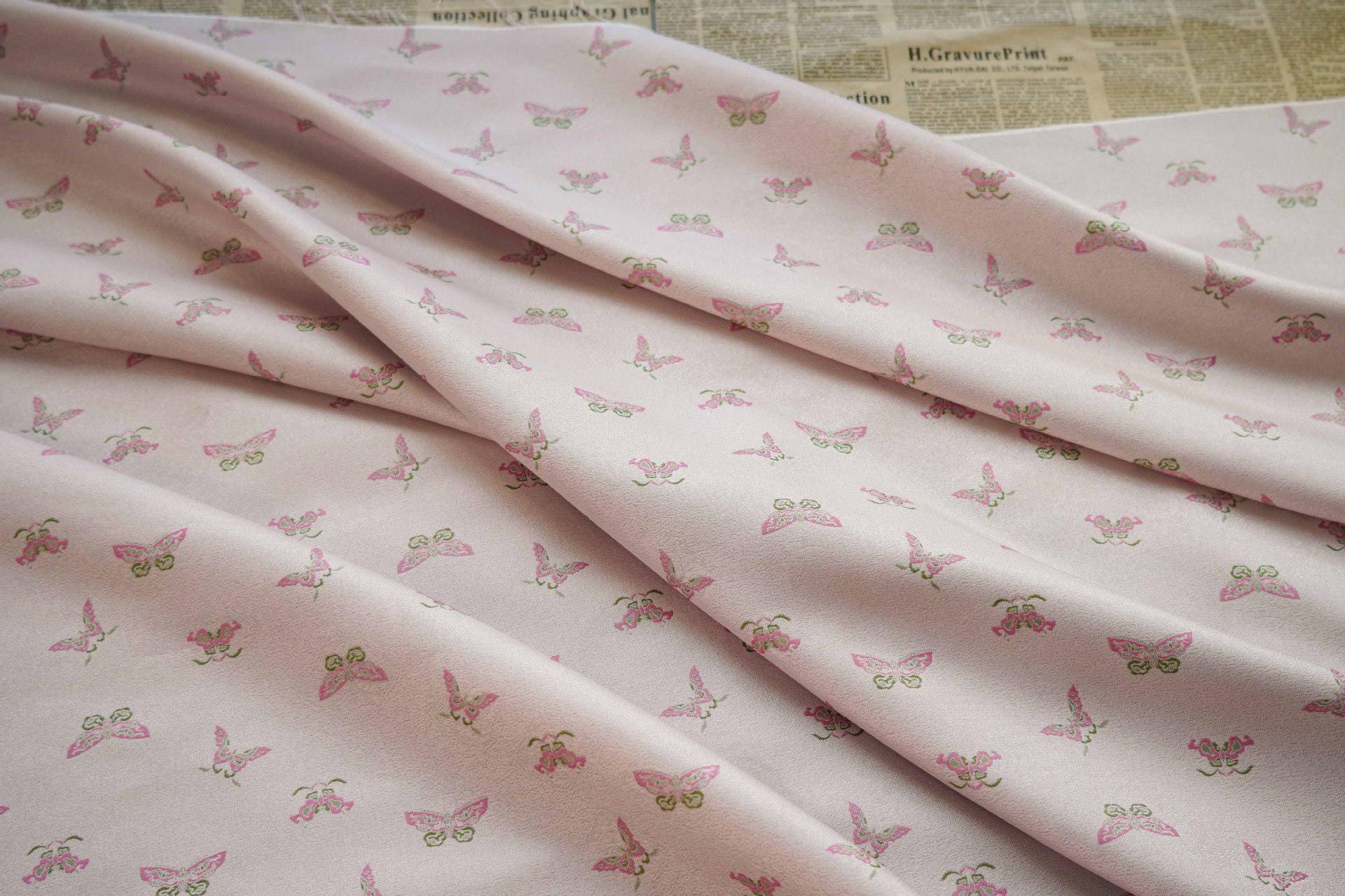 Butterfly Brocade Fabric: 55" Wide Silk Blend Upholstery - By The Meter