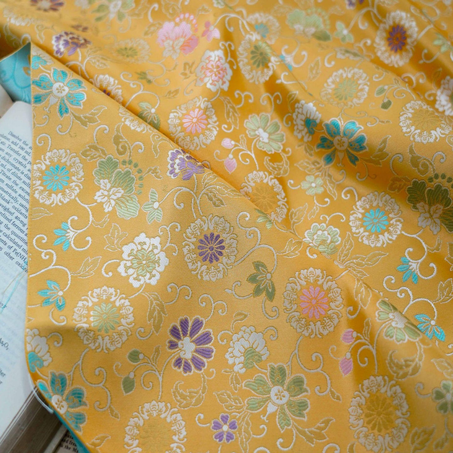 Floral Brocade Fabric: 63"W Daisy Design, Costume & Decor