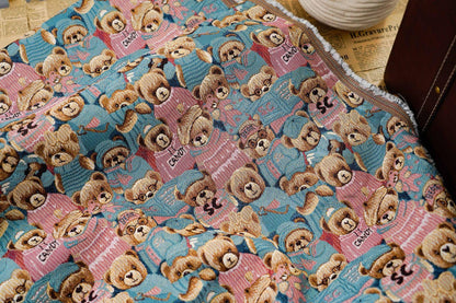 Cartoon Bear Jacquard Fabric, 60/40 Polyester/Cotton, 55"W