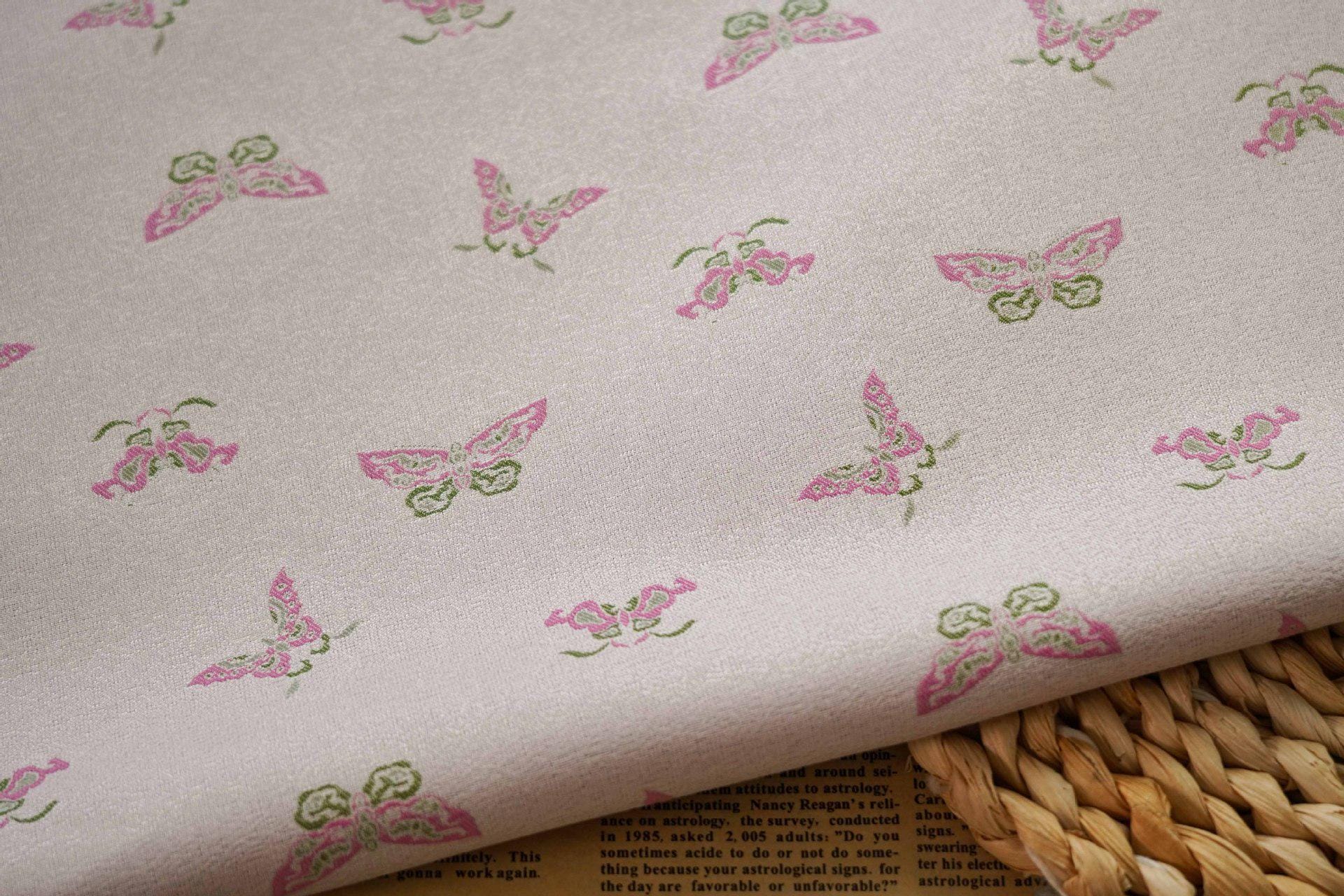 Butterfly Brocade Fabric: 55" Wide Silk Blend Upholstery - By The Meter