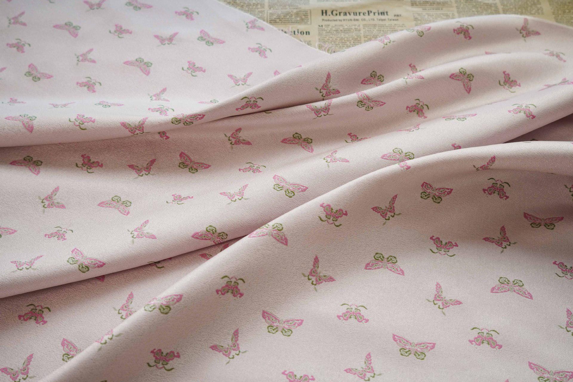 Butterfly Brocade Fabric: 55" Wide Silk Blend Upholstery - By The Meter