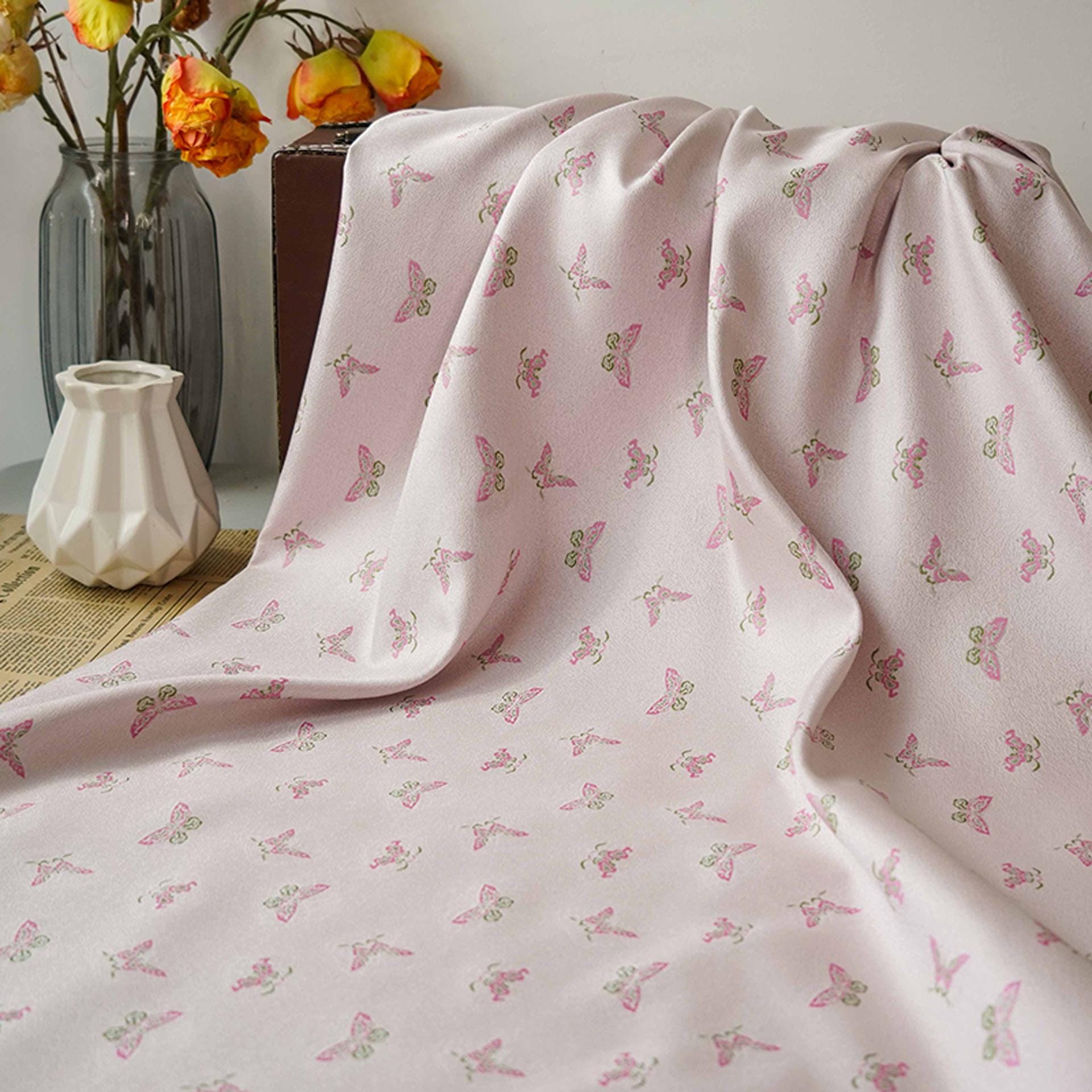 Butterfly Brocade Fabric: 55" Wide Silk Blend Upholstery - By The Meter