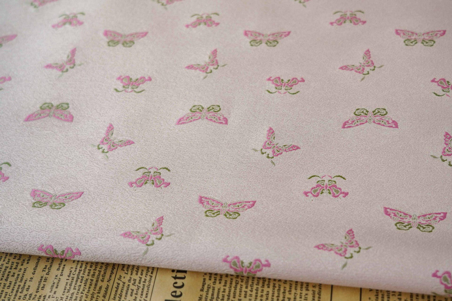 Butterfly Brocade Fabric: 55" Wide Silk Blend Upholstery - By The Meter