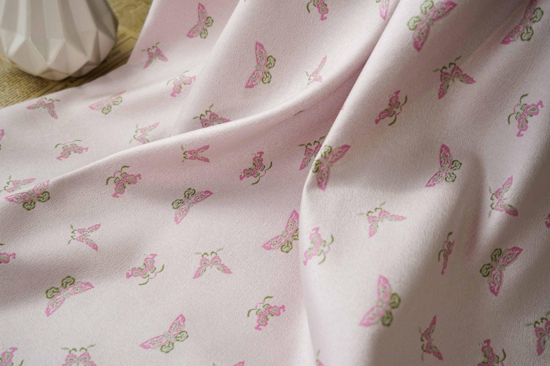 Butterfly Brocade Fabric: 55" Wide Silk Blend Upholstery - By The Meter