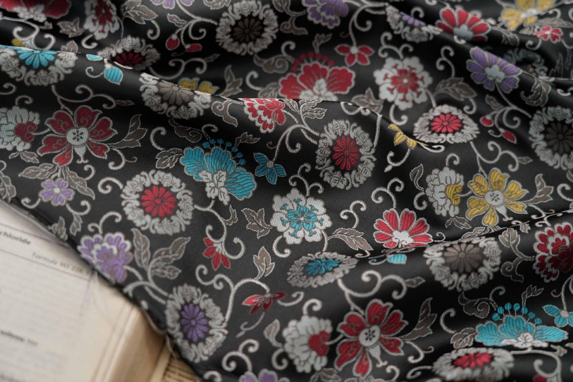 Floral Brocade Fabric: 63"W Daisy Design, Costume & Decor