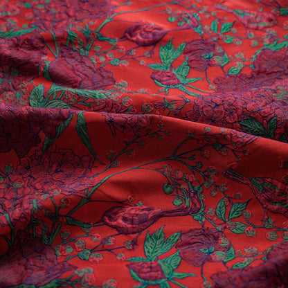 Jacquard Embossed Fabric: 3D Floral Bird Upholstery, Dress, Curtain - 53"W