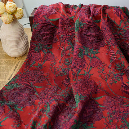 Jacquard Embossed Fabric: 3D Floral Bird Upholstery, Dress, Curtain - 53"W