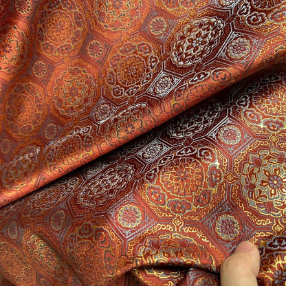 Japanese Kinran Brocade Fabric: Kimono, Geisha Bowknot, Upholstery (59"W)