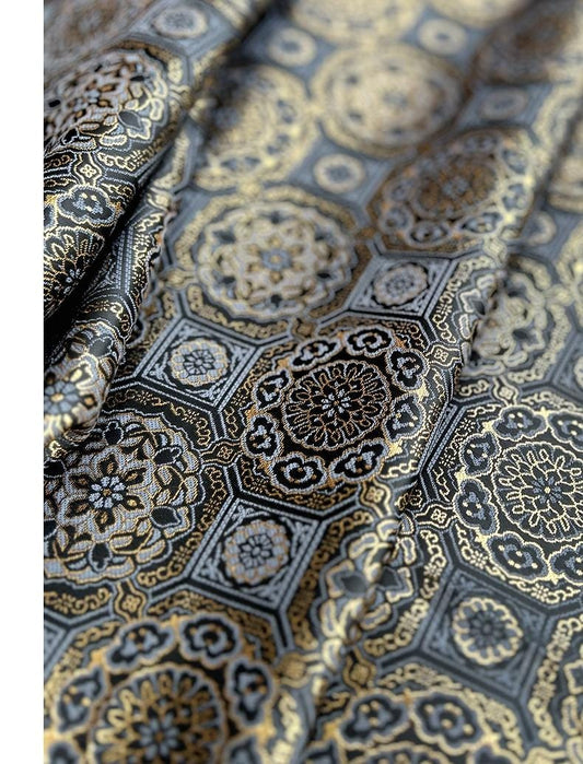 Japanese Kinran Brocade Fabric: Kimono, Geisha Bowknot, Upholstery (59"W)