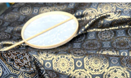 Japanese Kinran Brocade Fabric: Kimono, Geisha Bowknot, Upholstery (59"W)