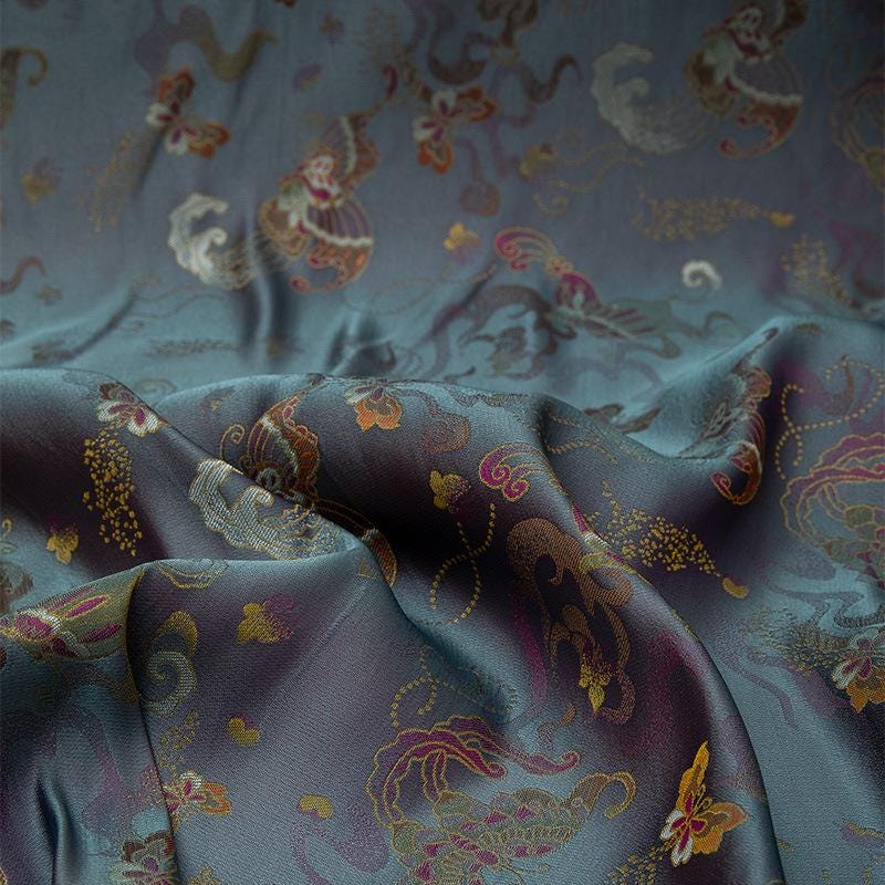 Butterfly Chinese Silk Brocade Fabric: 59" Wide Rayon Blend