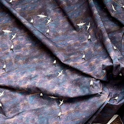Crane Print Cotton Fabric: 59" Wide, Sewing & Upholstery