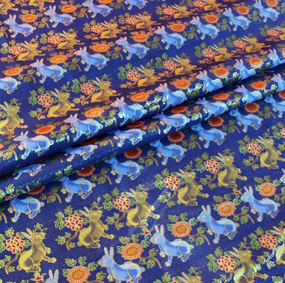 Silver Crane Brocade Fabric: 58"W Rayon Blend, Cheongsam Sewing