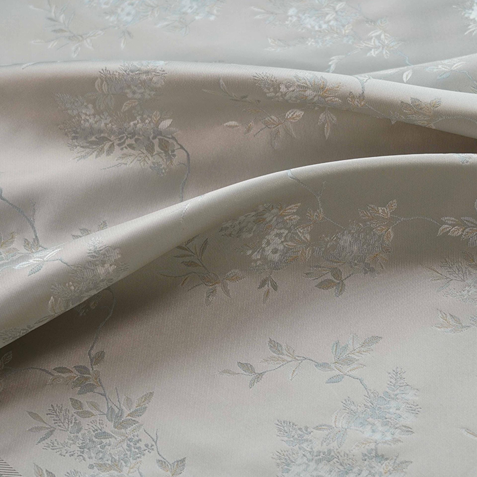 Plum Blossom Brocade Fabric: Silver White Rayon Jacquard, 59"W