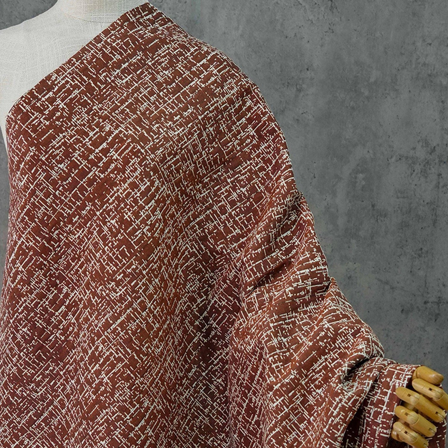 Green Abstract Jacquard Fabric, Cotton Polyester Blend, 59" Wide