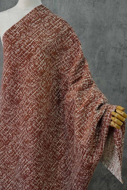 Green Abstract Jacquard Fabric, Cotton Polyester Blend, 59" Wide