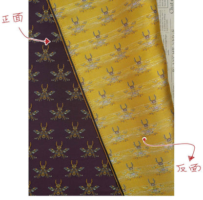 Plum Red Bee Jacquard Brocade Fabric – Asian Style, 63" Wide