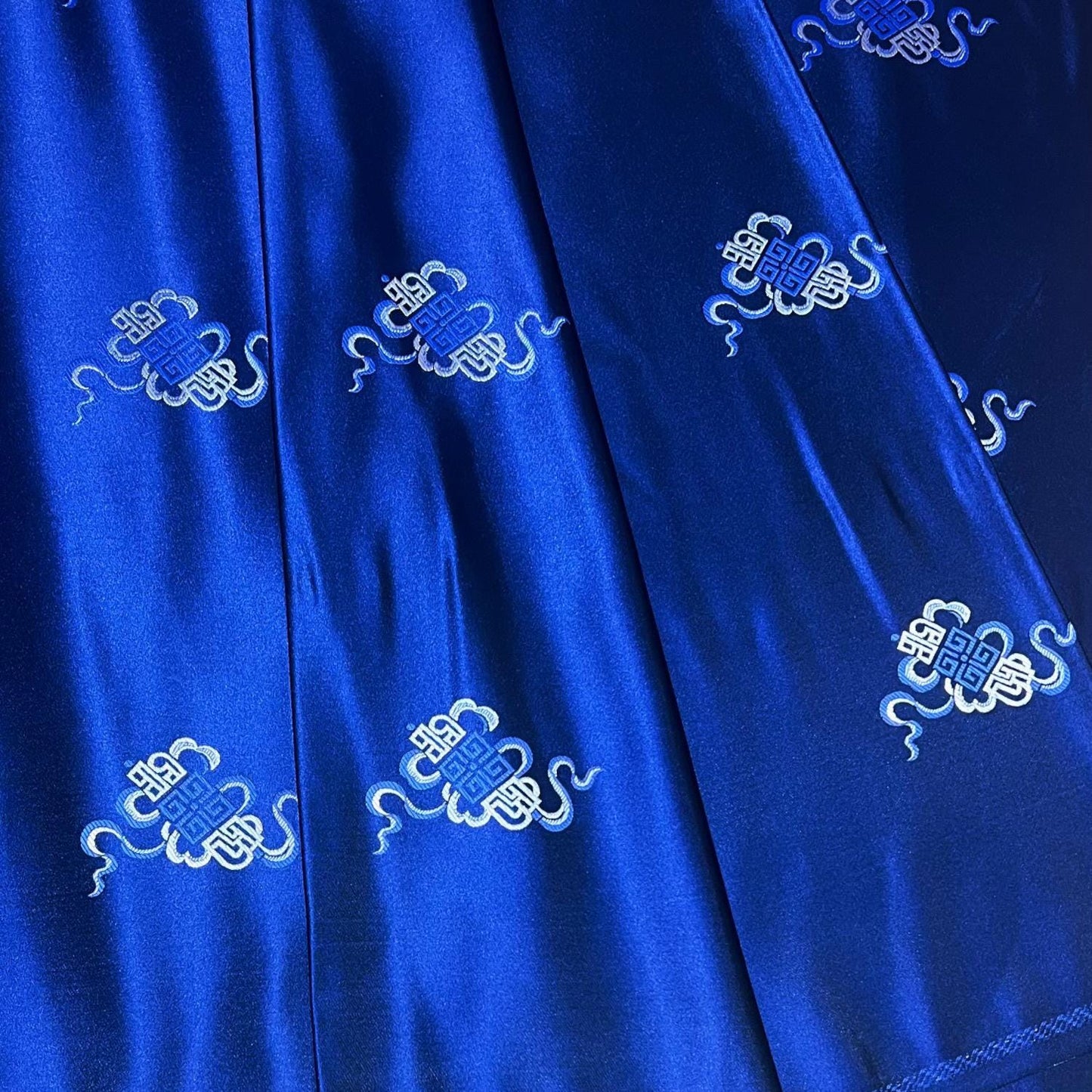 Chinese Brocade Fabric – Elegant Jacquard with 'Fu' Symbol, 29.5” Wide